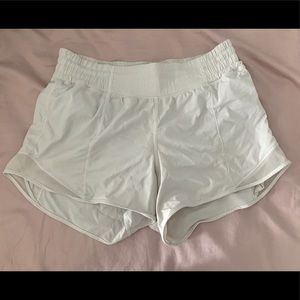 White Lululemon Hotty hot short- 4” inseam, size 6